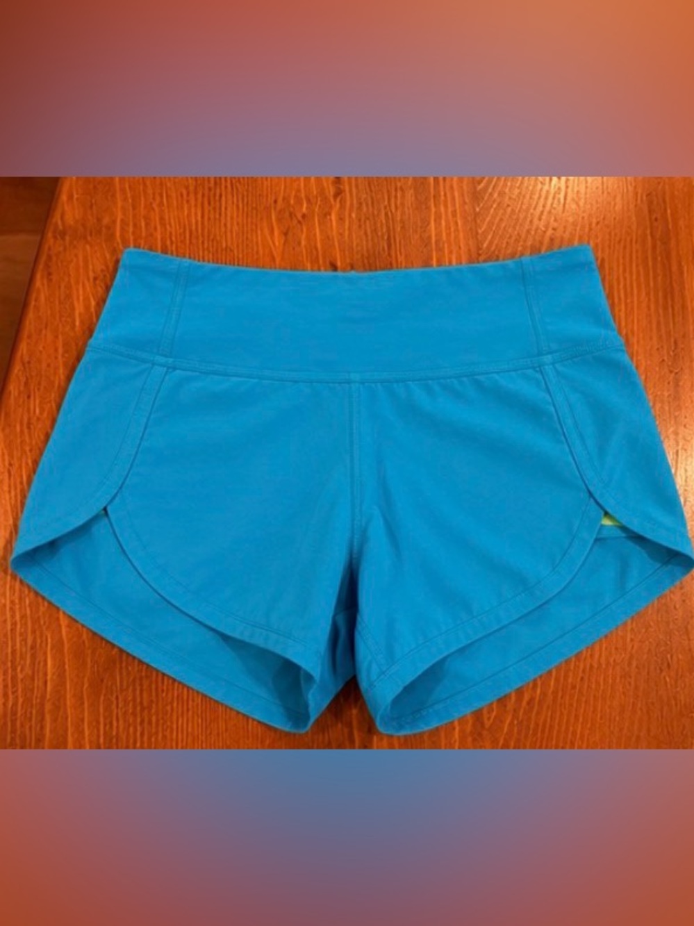 Lululemon Blue Running Athletic Shorts Women’s Size 8 Zip Pocket
